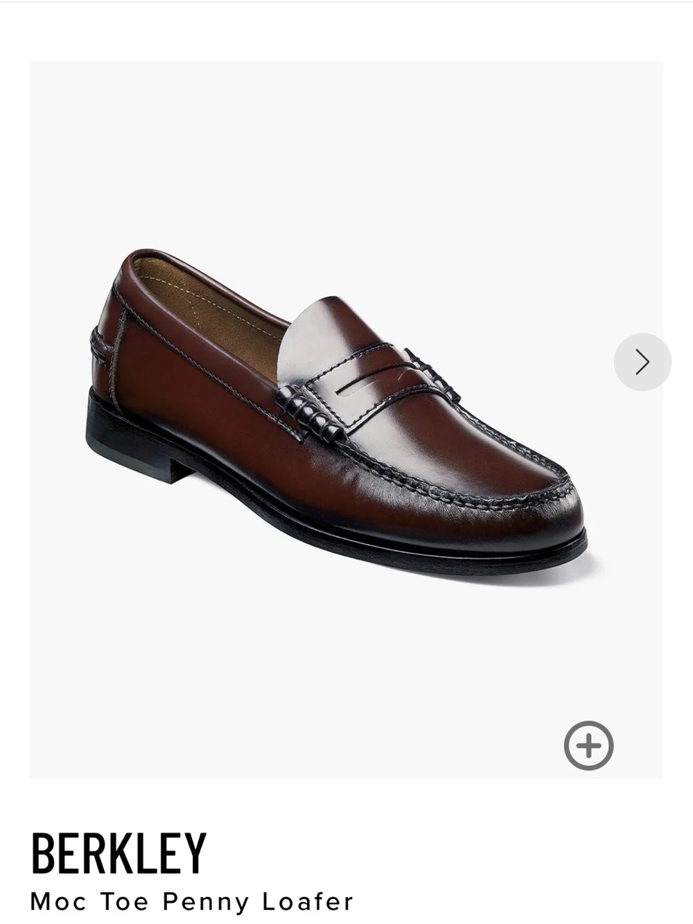 Florsheim Berkley Leather Penny Loafer, Moc Toe — Brown Mens 10 D(Medium)